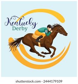 Vector illustration Kentucky Derby, House riding editable post banner template