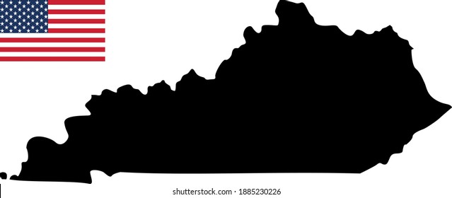 ilustración vectorial del mapa de Kentucky con bandera estadounidense