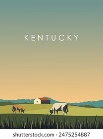 Vector illustration. Kentucky, USA. Poster, banner, postcard, cover design. Tourism, travel. Modern design.