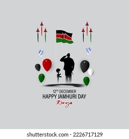 vector illustration for Kenya jamhuri day means republic day.