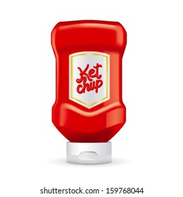 Vector illustration of ketchup bottle