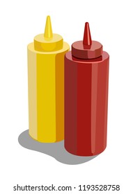 vector illustration ketchup and mustard
