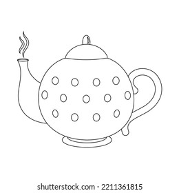 Vector illustration. The kettle icon. Hot tea