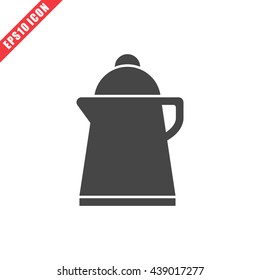 Vector illustration of kettle icon on white background