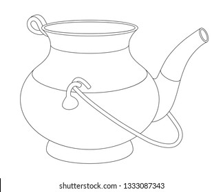 Vector illustration of kettle. Isolated on white background. Can be used for graphic design, textile design or web design.