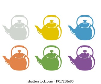 Vector illustration of kettle. Kitchen utensils.