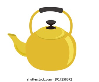 Vector illustration of kettle. Kitchen utensils.