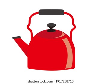Vector illustration of kettle. Kitchen utensils.