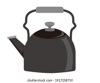 Vector illustration of kettle. Kitchen utensils.