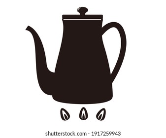 Vektorgrafik von Wasserkocher. Küchenutensilien.