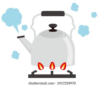 Vector illustration of kettle. Kitchen utensils.
