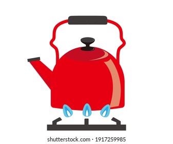 Ilustración vectorial del hervidor de agua. Utensilios de cocina.