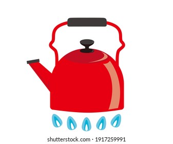 Vector illustration of kettle. Kitchen utensils.