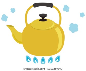 Vector illustration of kettle. Kitchen utensils.