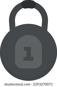Vector illustration of a kettlebell. Heavy. Metal weight. Force.