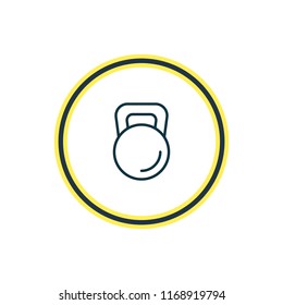 Vector illustration of kettlebell icon line. Beautiful fitness element also can be used as weight icon element.
