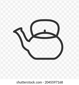 Vector illustration of kettles icon in dark color and transparent background(png).