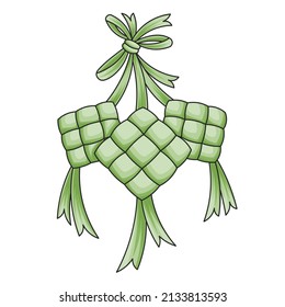Vektorgrafik von Ketupat oder eid mubarak themed. Ketupat ist traditionelles Essen in Indonesien. herkömmliches Ketupinendesign