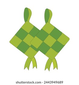 Ilustración vectorial de ketupat, una tradición de Eid en Indonesia, Icono colgante ketupat vector clip art para ramadán y elemento de decoración de Eid Al Fitr