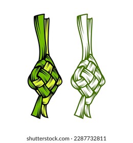 ilustración vectorial de ketupat, elemento de celebración de festividades islámicas