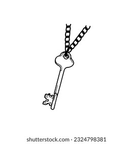 ilustración vectorial de una clave con una cadena
