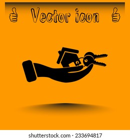 Vector illustration key chain from home 