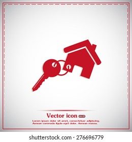 Vector illustration key chain from home 