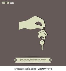 Vector illustration key chain from home