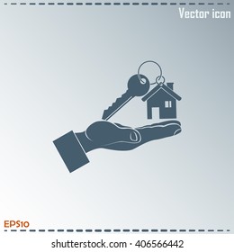 Vector illustration key chain from home