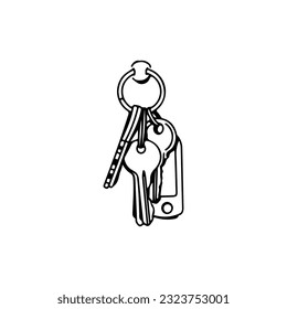 vector illustration of key hanging concept