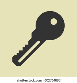 Vector illustration of Key high quality icon in black.
