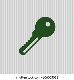 Vector Illustration of Key high quality icon in green color
