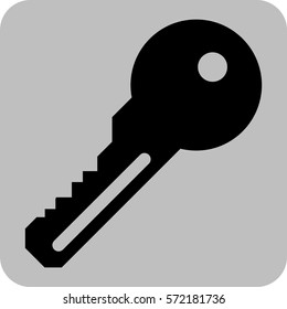 Vector Illustration of Key Icon in Black
