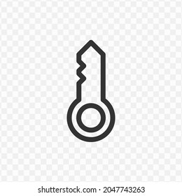 Vector illustration of key icon in dark color and transparent background(png).