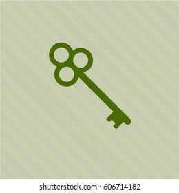 Vector Illustration of Key icon in green color
