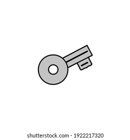 Vector illustration of key icon isolated on white