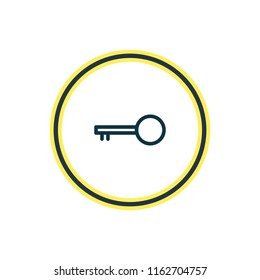 Vector illustration of key icon line. Beautiful bureau element also can be used as latchkey icon element.