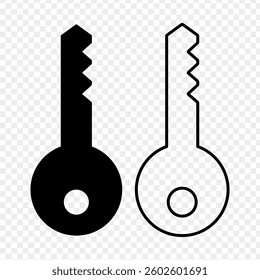 Vector illustration of Key icon set isolated on transparent background