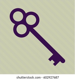 Ilustración vectorial del símbolo del vector de icono de clave Color púrpura
