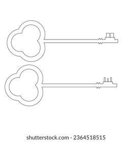 ilustración vectorial de una clave en un fondo blanco