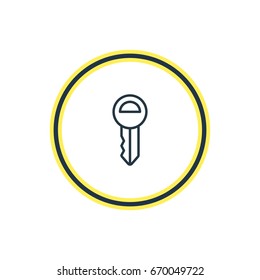 Vector Illustration Of Key Outline. Beautiful Wholesale Element Also Can Be Used As Clef Element.