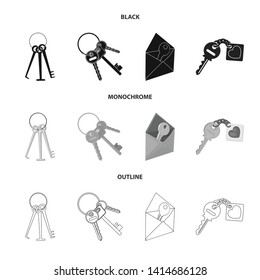 Vector illustration of key  and protection icon. Set of key  and security vector icon for stock.