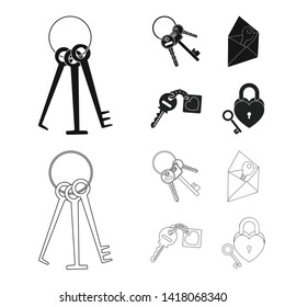 Vector illustration of key  and protection icon. Collection of key  and security stock vector illustration.