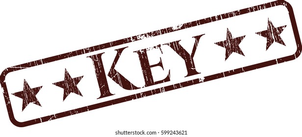 Vector illustration of Key rubber grunge stamp

