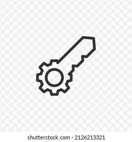Vector illustration of key settings icon in dark color and transparent background(png).