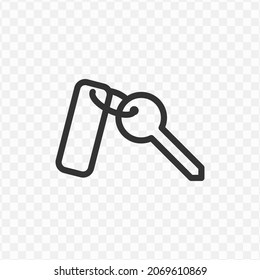 Vector illustration of key and tag icon in dark color and transparent background(png).