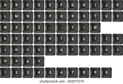 Vector illustration of keyboard letters. It can be used in design to create all kinds of text.