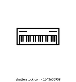 Vector illustration, keyboard ( synthesizer ) icon. Line design template