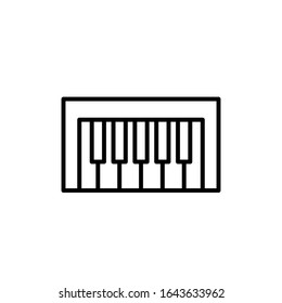 Vector illustration, keyboard ( synthesizer ) icon. Line design template