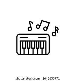 Icono de ilustración vectorial, teclado ( sintetizador ). Plantilla de diseño de línea